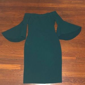 Chelsea Bell sleeves off shoulder Gown